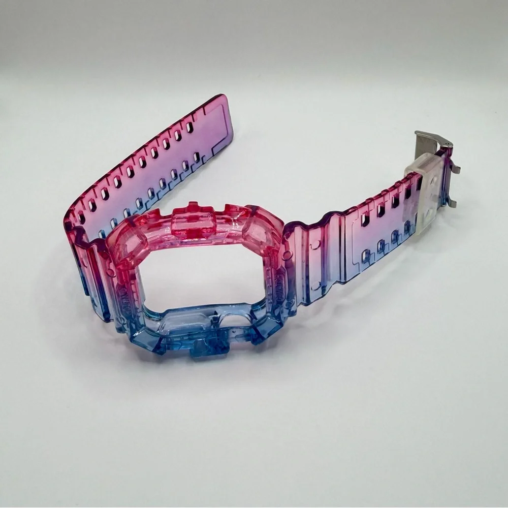 G-Shock Style‎ Translucent Pink and Blue Smartwatch Case